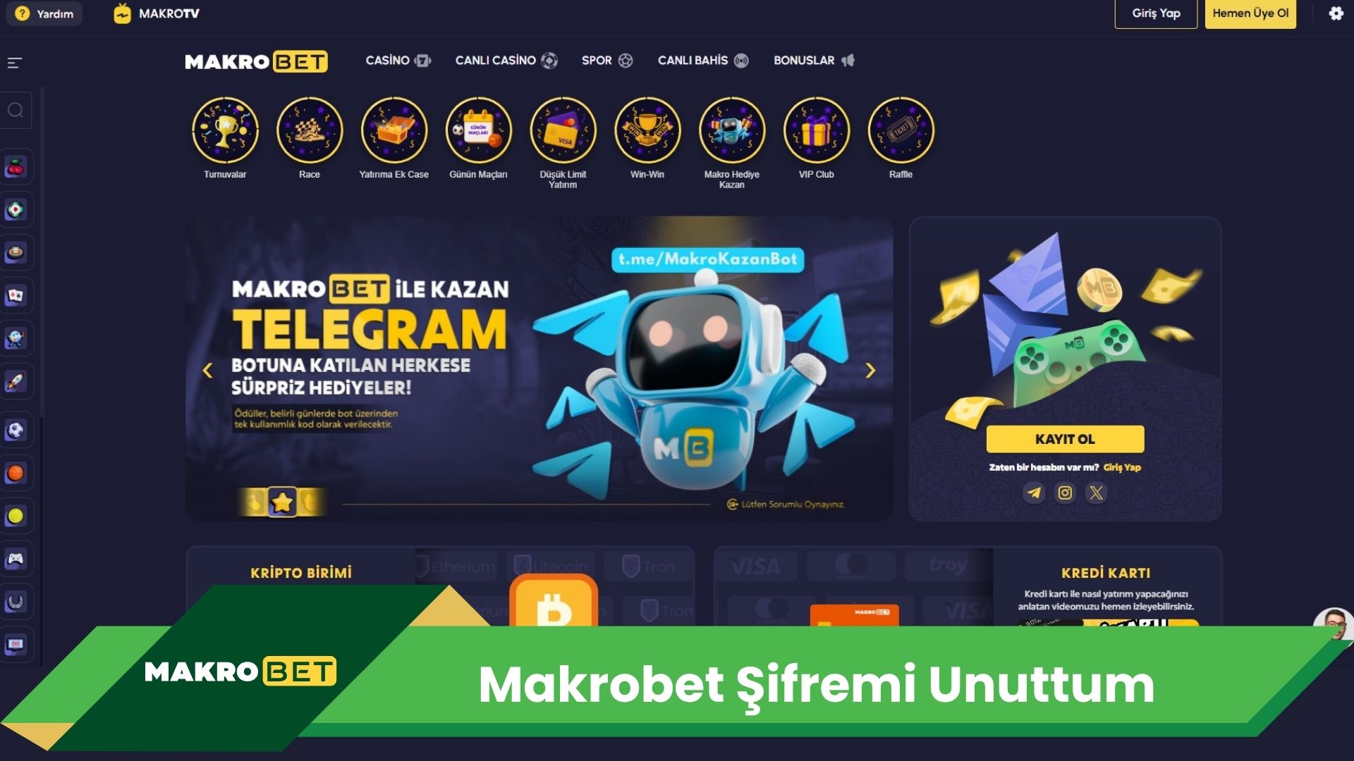 Makrobet Şifremi Unuttum